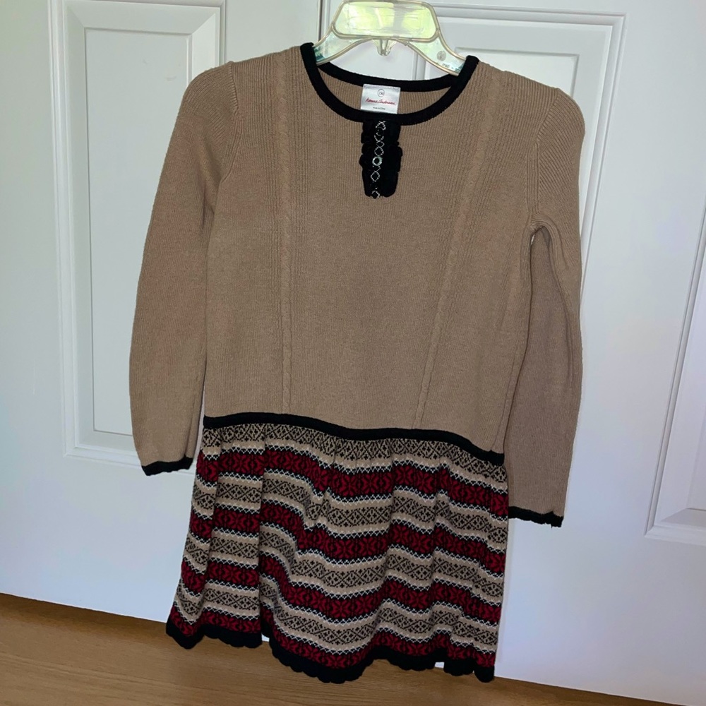 Hanna Andersson Nordic Striped Knit Sweater Dress